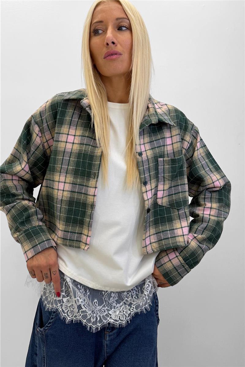 camicia crop flanellata sarah